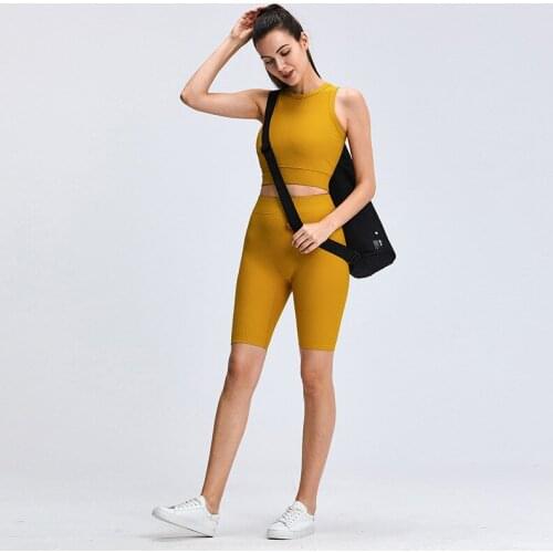 Seamless Yoga Set Workout Clothes for Women Knitting Gym Set 2 Piece Sport Set Women Sports Bras Yoga Shorts Women Gym Clothing