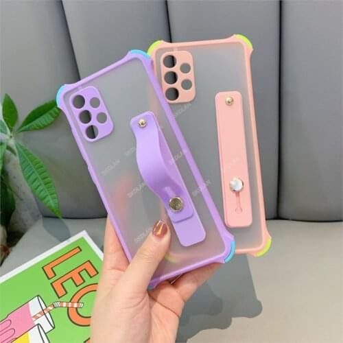 Phone Case For Samsung A51 A71 A50 A20 A81 S10 Lite A91 Matte Stand Holder Clear cover For Samsung S8 S9 S10 Plus Note 8 9 10