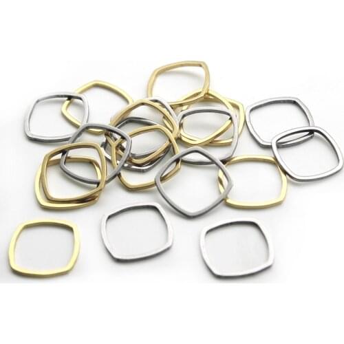 Quadrangle Charms Stainless Steel Earring Findings Necklace Charm Pendant DIY Jewelry Accessories Earrings Making Supplies