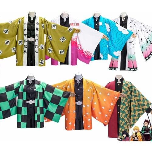 Demon Slayer Kimetsu no Yaiba Kochou Shinobu Kamado Tanjirou Cosplay Cape Tomioka Giyuu Agatsuma Zenitsu Casual Kimono Cloak