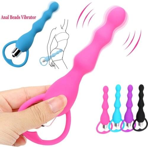 Long Anal Plug Female Vibrators Butt Sex Toys for Women Men Adults Male Prostate Massage Soft Silicone Beads Erotic Machine Shop