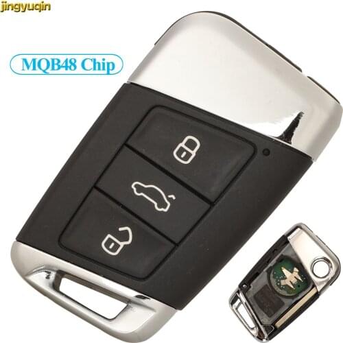 Jingyuqin Remote Smart Car Key Fob Control MQB48 Chip For Vw Volkswagen Magotan B8 Original Factory 3 Buttons