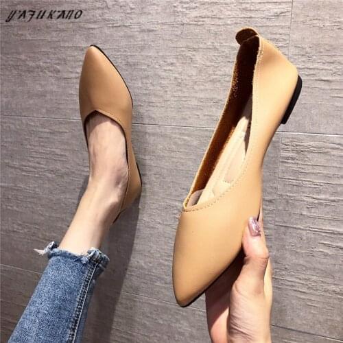 Pointed Toe Concise Women Flat Shoes 2020 New Solid Color Casual Sports Slip-On Sexy Madam Shoes Zapatos De Mujer Zapatos