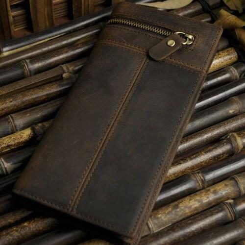 BULLCAPTAIN New High Quality Famous Brand Cowhide Men Clutch Bag Pocket Purse Credit Card Holder Multi-Card Long Wallet