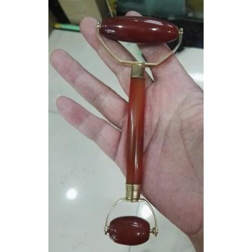 Nature manual brazil red agate jade stone facial massage With Rollers