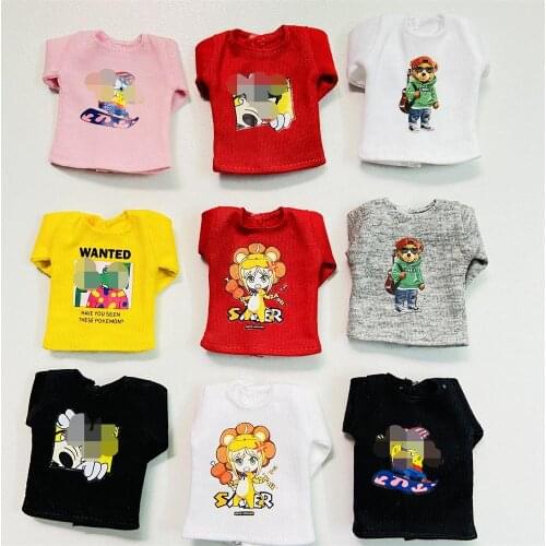 New Blyth Dolls Clothes 1PCS Comic Cartoon Long T-Shirt for Blyth Licca Momoko 1/6 Dolls