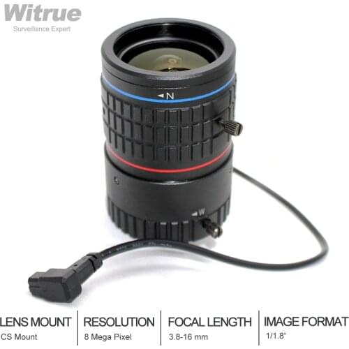 4K CCTV Lens 8Megapixel Varifocal CCTV 1/1.8 inch 3.8-16mm CS Mount DC Auto IRIS For CCTV SONY IMX226/178 Box Camera/4K Camera