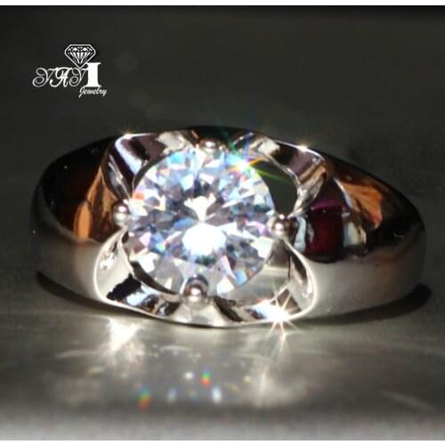 Wholesale YaYI Jewelry Fashion Princess Cut 4 CT White Flower Cubic Zirconia Silver Color Engagement Wedding Party Crown Rings