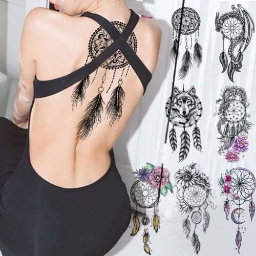 Transferable Tattoos Stickers Temporary Womens Waterproof Fake Tattoo Sun Catcher Round Mesh Sticker Cool Woman Temporary Tatto
