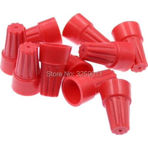 50PCS 22-10 AWG RED Wire Twist Nut Electrical Connector Terminals Cap Spring Insert P6H Closed Terminal Lugs Press Line Cap