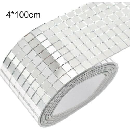 Self-Adhesive Glass Mini Square Mirrors Mosaic Tiles For Bathroom DIY Handmade Crafts Home Decoration Artwork Handmade Materials
