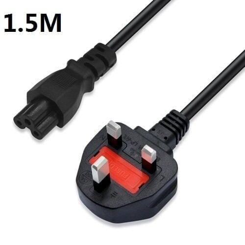 UK Plug 1.5M/5FT 3 Prong Cord Power Cable Lead For Laptop PC Adapter Computer Monitors TVS Projectors Printers and More