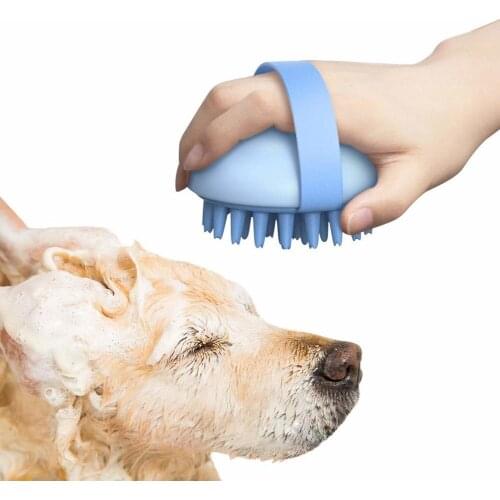 Dog Cat Silicone Brusher Washing Bathing Glove Pet Shampoo Dispenser Rubber Bath Brush for Pet Grooming