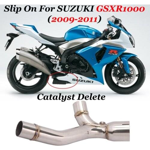 Slip On For SUZUKI GSXR1000 GSXR 2009-2011 Motorcycle Exhaust Escape Modified Middle Link Pipe Delete CatalstEliminator Enhanced