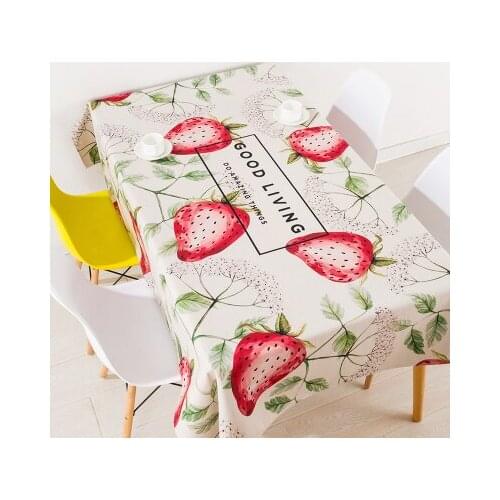 Modern European style coffee table cloth linen tablecloths cover towel thick rectangular antependium decoration fruit strawberry