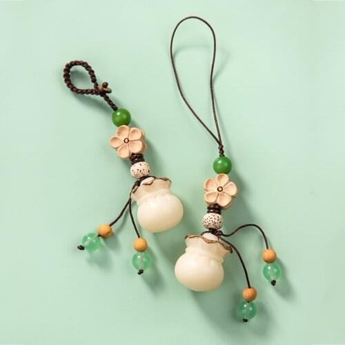 Tibetan buddhist HandMade Braided Phone Accessory Bag Pendant Good Luck Fortune Wealth Charm Couple Gift Car Pendent