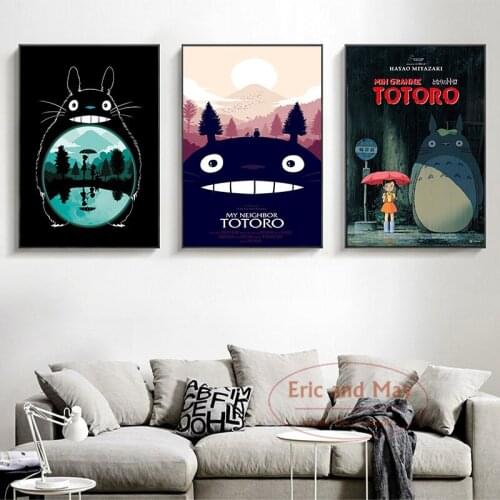 Totoro Japanese Anime Nordic Poster And Print Wall Art Canvas Pictures Painting Vintage Style Decorations For Home Decor Obrazy