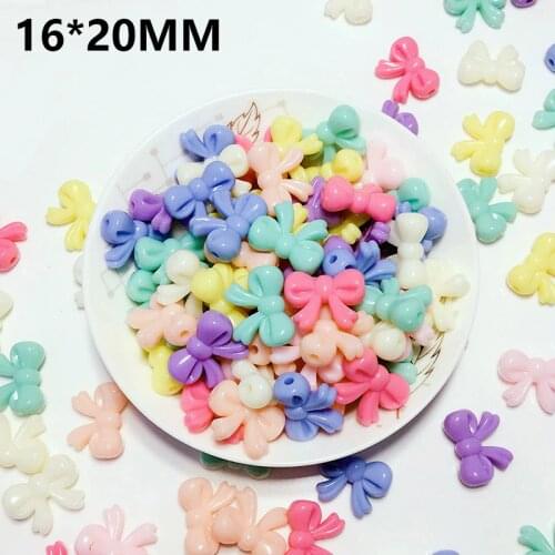 16*20MM Top Quality Butterfly Knot Acrylic Loose Beads DIY Accessories Jewelry Beads Candy Solid Color Beads For Jewelry Making