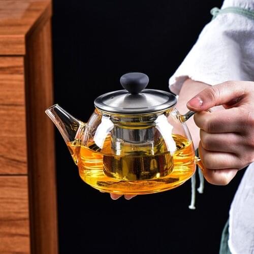 High Quality Heat Resistant Glass Teapot Filter Black Tea Coffee Honey Teapots Jasmine Matcha Powder Theepot Teaware EH60TP