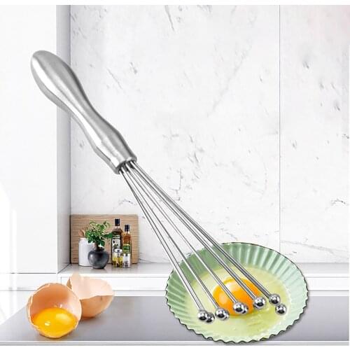 New Stainless Steel Ball Whisk Mixer Rust-proof Bead Egg Whipper Handheld Egg Beater Kitchen Blending Tools Household Egg Tools