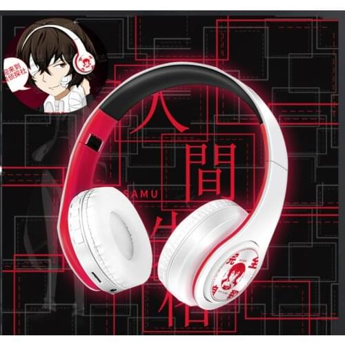 Japan Anime Bungou Stray Dogs Dazai Osamu Cosplay Portable Fold Headset Wireless Bluetooth Earphone Gifts