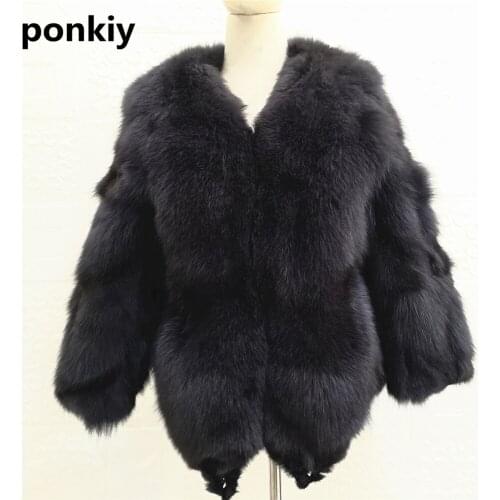 Fox Fur coat women Medium Natural Real Fur Jacket Luxury Genuine Leather Winter Jacket Female Fur Vest 2020