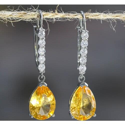 Fashion Women Drop Earrings Classic Girl Zircon Stone Dangle Earring Jewelry for Women Wedding Statement Earrings