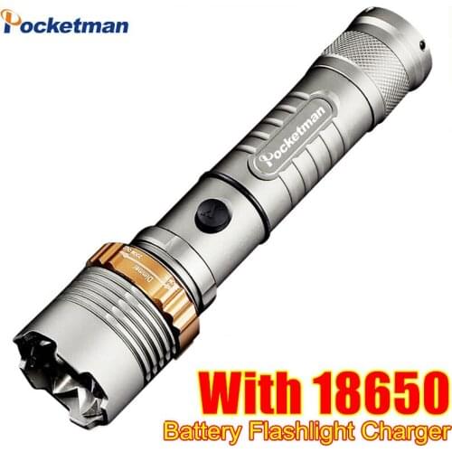 Zk50 LED Flashlight 4000 LM XML T6 Torch Zoomable Waterproof lanterna Led flash light with AC Charger + 18650 Battery
