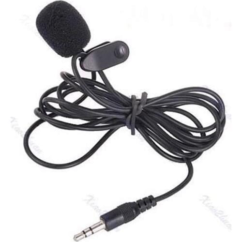 1.5M 3.5mm JACK Clip On Mini Lapel Mobile Phone Microphone Clip Hands Free Mic For PC Desktop Notebook Recording Pen
