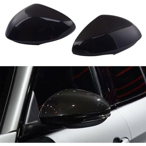 1Pair Car Carbon Fiber Style Side Rearview Wing Door Mirror Cap Cover Trim Housing Fit for Alfa Romeo Giulia 2017 2018 2019 2020