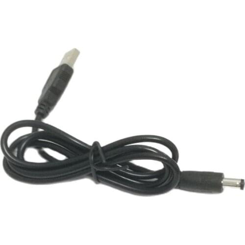 1PC USB charging cord 5V DC cable round connector 5.5X2.1mm 1meter long