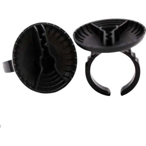 50pcs Black Tattoo Ring Cup for Grafting Eyelash Glue Pigment Cap Container Holder Tattoo Ink Ring Cup