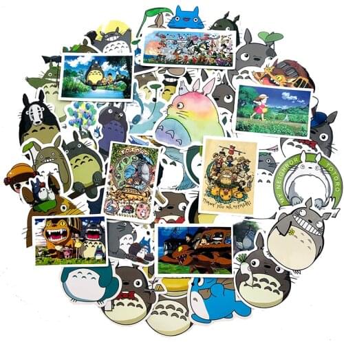 50Pcs Japanese Anime Hayao Miyazaki Tomcat Sticker For Laptop Computer Refrigerator Skateboard Suitcase Scrapbook Sticker