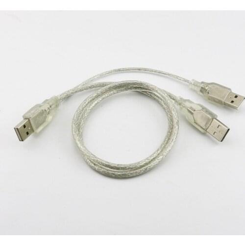 5x USB 2.0 A Male to Dual USB 2.0 A Male Plug Sync Data Charging Y Splitter Cable Cord 70+20cm