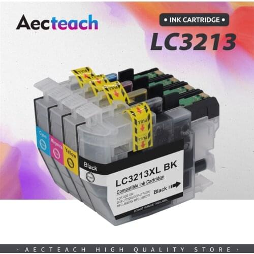 Aecteach new Compatible Printer Ink Cartridge for Brother LC3211 LC3213 for Brother DCP-J772DW DCP-J774DW MFC-J890DW MFC-J895DW