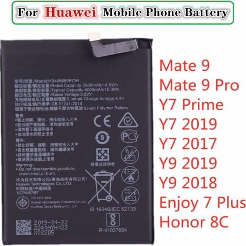4000mAh HB406689ECW Battery For Huawei Mate 9,Mate 9 Pro,Y7 Prime,Y7 2019,Y7 2017,Y9 2019,Y9 2018,Enjoy 7 Plus,Honor 8C Bateria