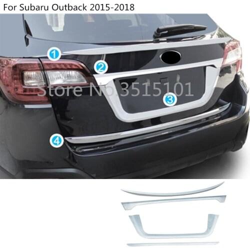 Car stylling ABS chrome Rear door License tailgate bumper frame plate trim lamp trunk For Subaru Outback 2015 2016 2017 2018