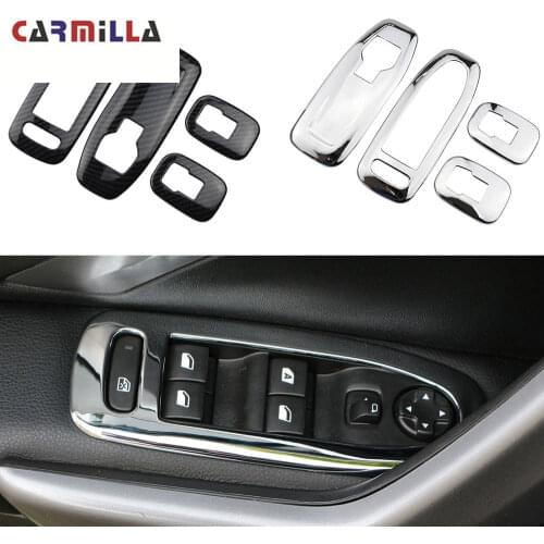 Carmilla Interior Car Window Lifter Switch Panel Cover Windows Trim Sticker for Peugeot 2008 2014 - 2019 Accessories
