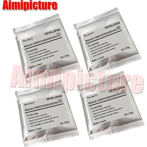 For Konica Minolta Bizhub DV211 C200 C210 C203 C253 C353 200 210 203 253 353 Developer Powder copier parts Developer 4*210g/Lot