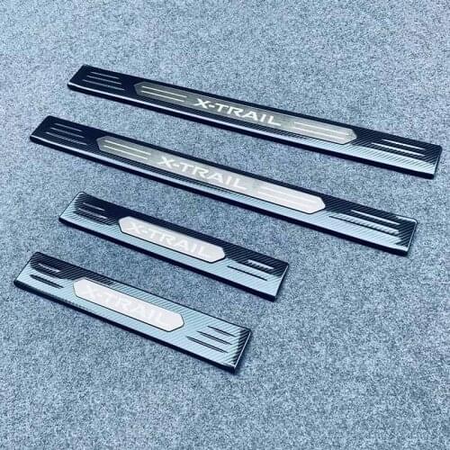 For Nissan X-Trail XTrail 2021 Stainless Door Sill Scuff Plate Kick Guard Pedal Cover Threshold Step Protector Car Accessories