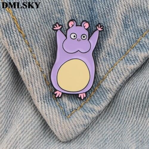 DMLSKY Cartoon Mouse Pins Enamel Pins and Brooches Women and Men Lapel Pin Backpack Badge Tie Pin Hat Pins Jewelry M3746