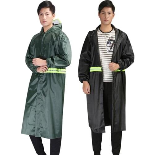 Oxford Cloth Raincoat Women/Men Zipper Hooded Poncho Motorcycle Rainwear Long Style Hiking Poncho Environmental Rain Jacket Hot