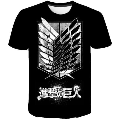 New Attack On Titan 3D Print T-shirt Anime Streetwear Men Women Fashion O-Neck T Shirt Harajuku Hip Hop Tees Tops Clothing Male