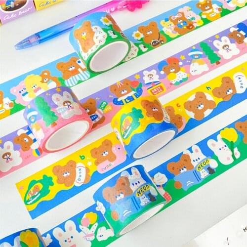 4M Kawaii Bear Washi Tape DIY Scrapbook Base Collage Photo Album Diary Phone Happy Planner gift sealing decorative tape