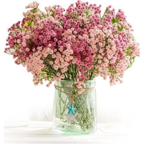 135 Heads / Lot Pu Starry Artificial Flower Bouquet For Home Wedding Decoration Plastic Fake Flower Vase Flower Arrangement
