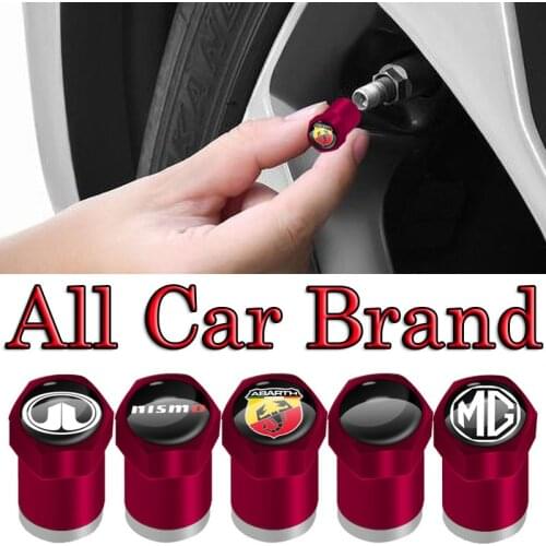 4pcs Red Car Tire Valve Cover Caps Auto Goods Accessories for Ssangyong Actyon Rexton Korando Rodius Kyron Tivoli Musso Stavic