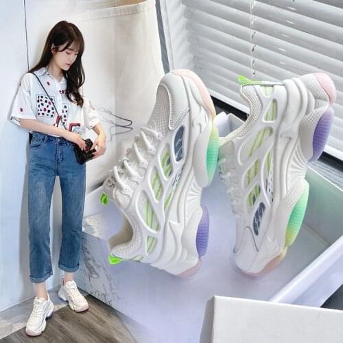 Womens Vulcanized Shoes Lace Up Ladies Platform Casual Comfort Shoes Women Chunky Sneakers Spring Female Footwear New Fashion