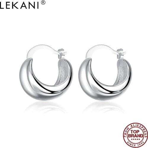 LEKANI Silver Color Crescent Shape Creative Design Earrings Bulk Graceful Attractive Fashion Jewelry For Women Best Selling