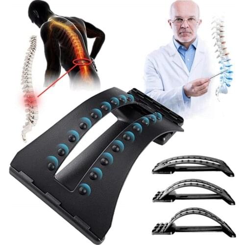 Back Massage Stretcher Lumbar Support Spine Pain Relief Chiropractic 18 Trigger Points 3-Level Stretching Device