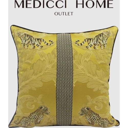 Medicci Home Tiger Embroidery Accent Pillow Cover Unique And Beautiful Luxury Cushion Case For Bed Living Room Sofa Decoration